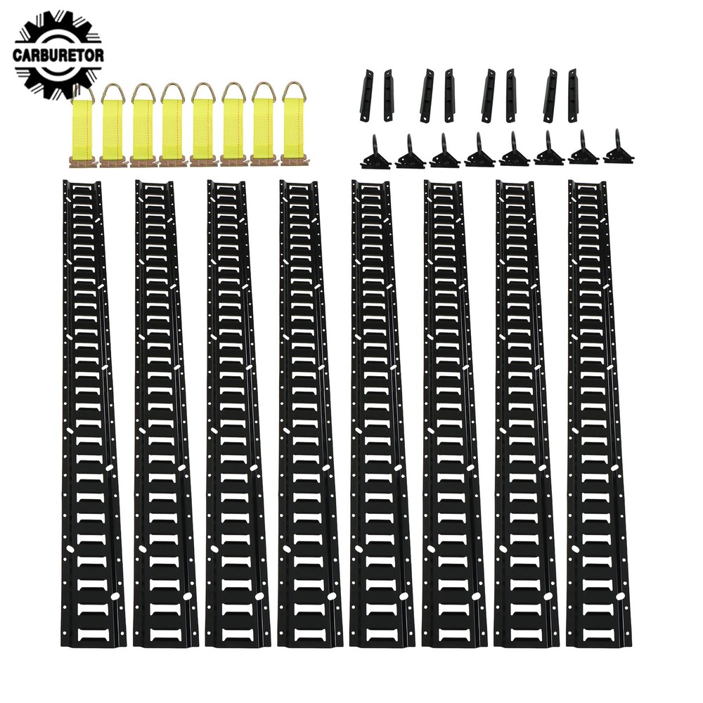 32 Pcs 5 Ft Black E Track Rails Complete Kit With Mounting Hardware For Cargo