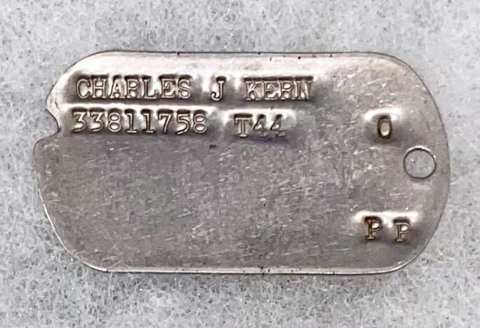 WWII Single Charles Kern T-44 Dog Tag