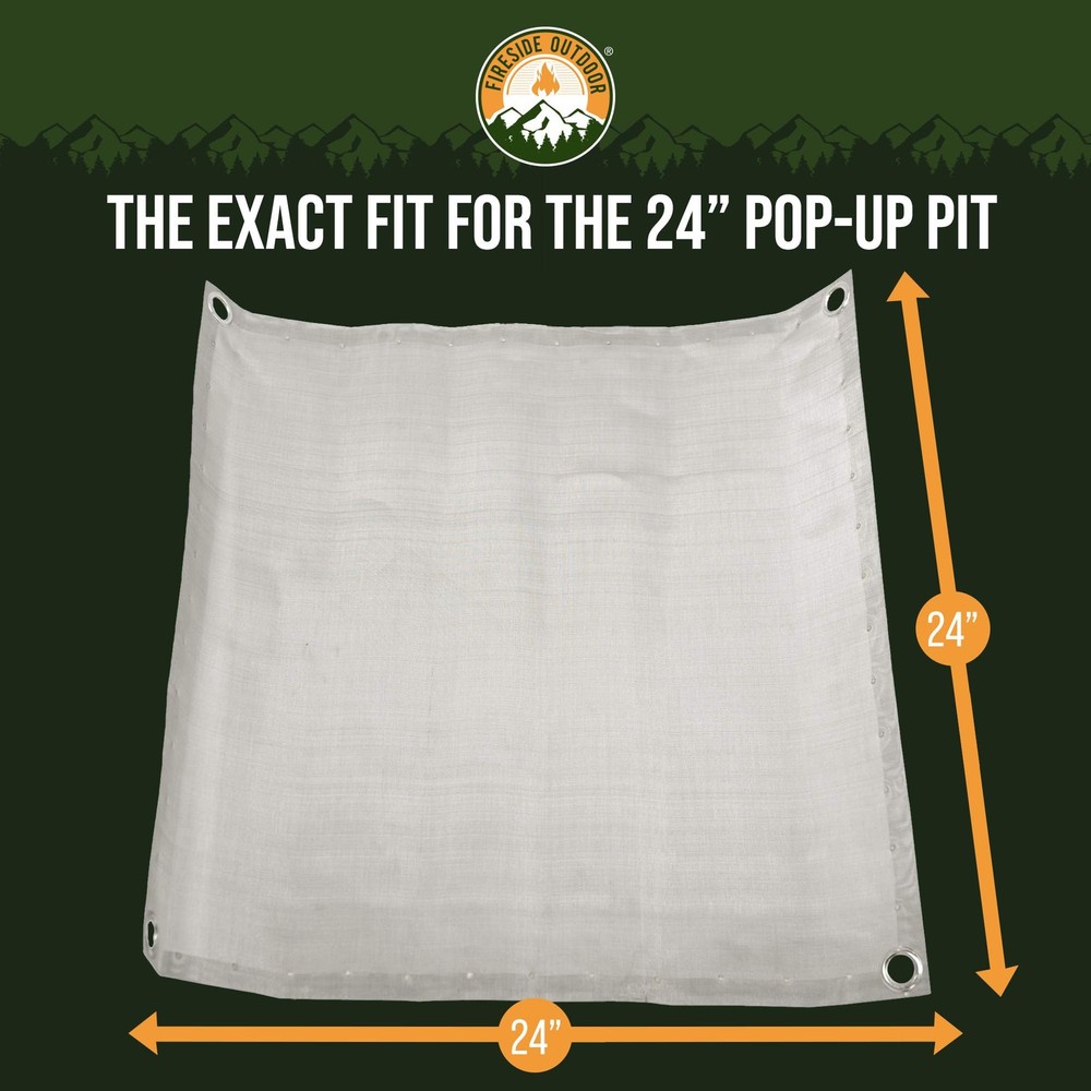 Fireside Outdoor Pop Up Pit Replacement Mesh 24"x24" for Small Portable Fire ...