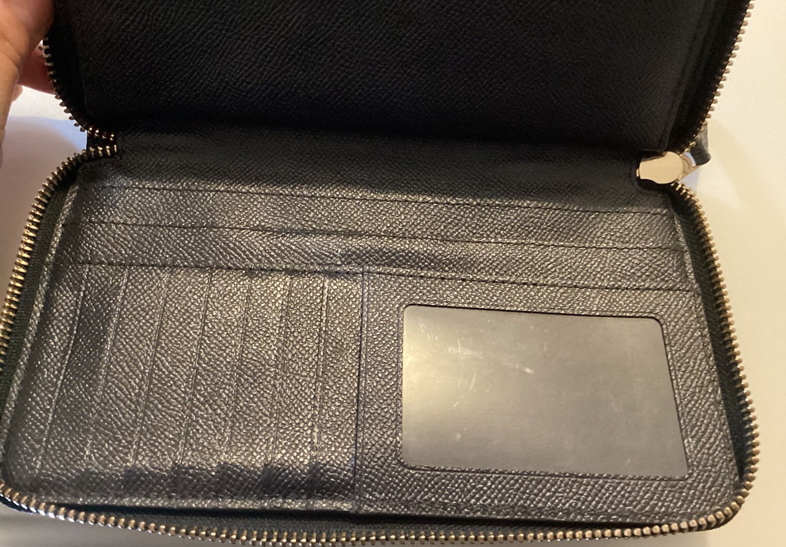 Coach Navy Blue Zip-Around Women's Wallet