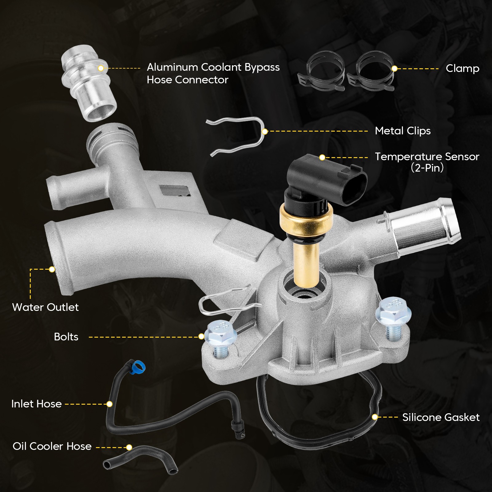 902-846 Engine Coolant Water Outlet For Chevy Cruze Sonic Trax Buick Encore 1.4L