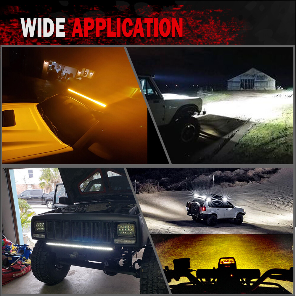 For Can-Am Maverick X3 Roof Strobe 50inch +7" LED Light Bar +4" Pods + Wires Kit