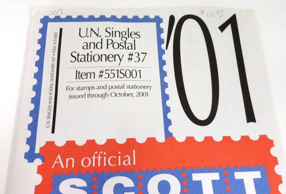 Scott 2001 UN Singles & Postal Stationery Stamp Album Supplement #37 551S001 NOS