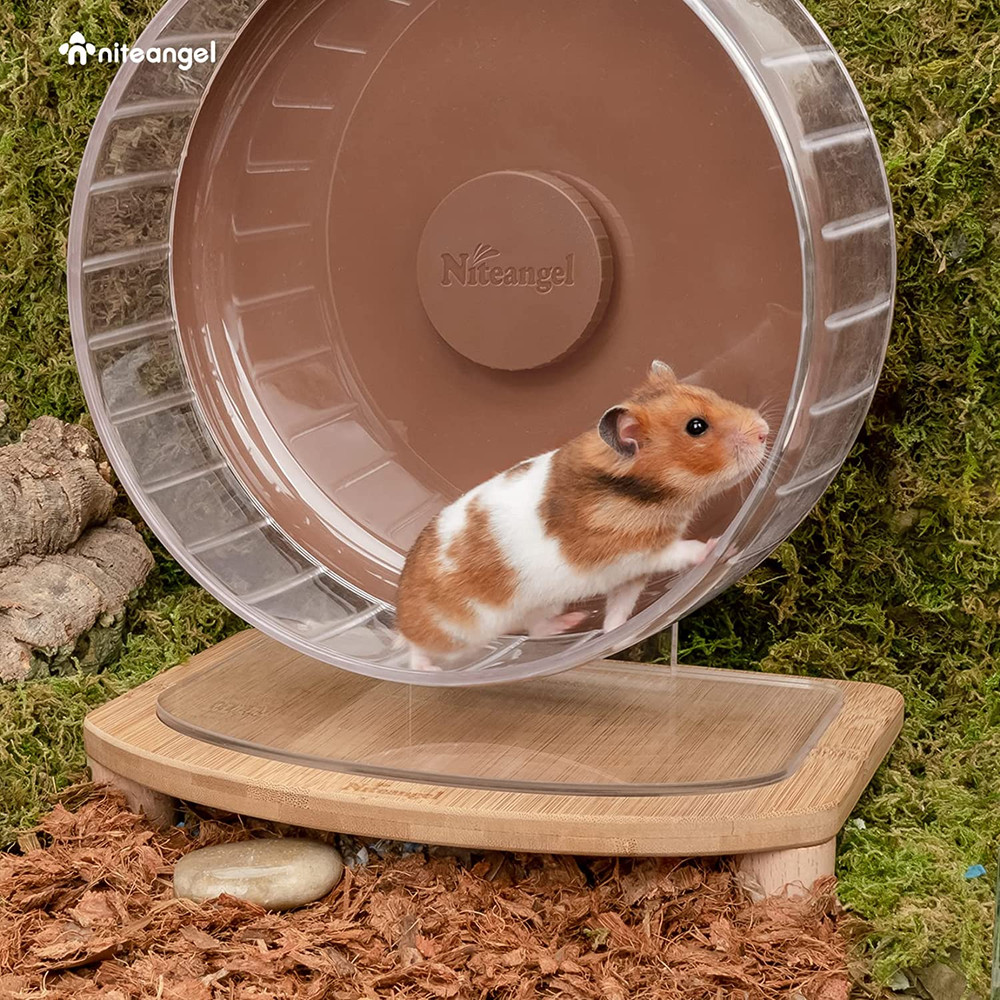 8.2-Inch Super-Silent Hamster Exercise Wheels with Platform: - Quiet Spinner Ham