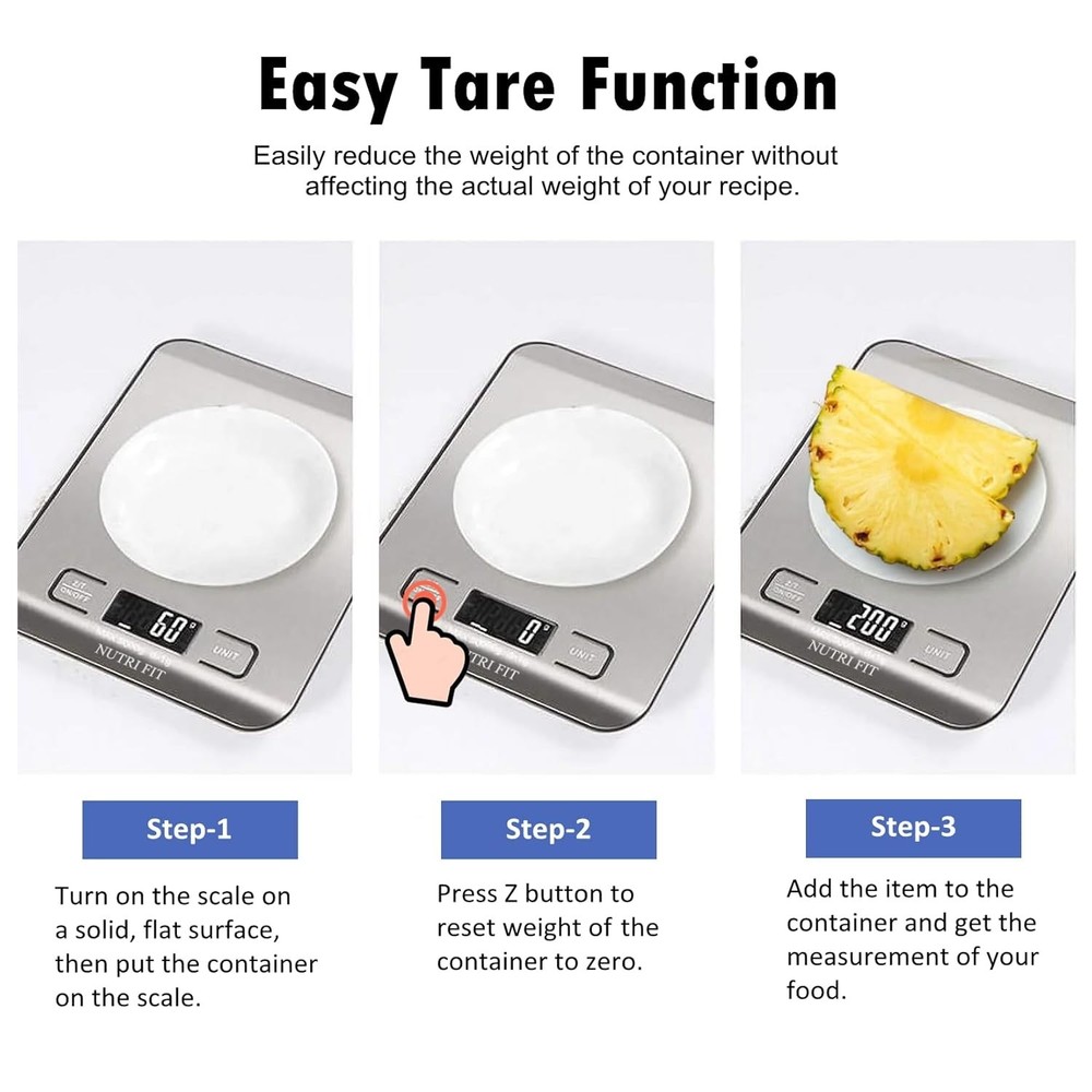 User-Friendly Digital Kitchen Scale – Backlit Display & 1g Accuracy for Cooking