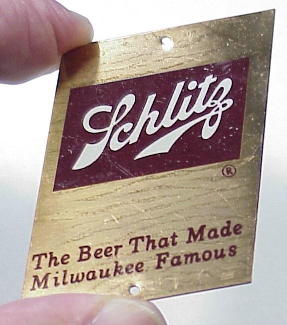 Schlitz Nameplate for Beer Can Opener