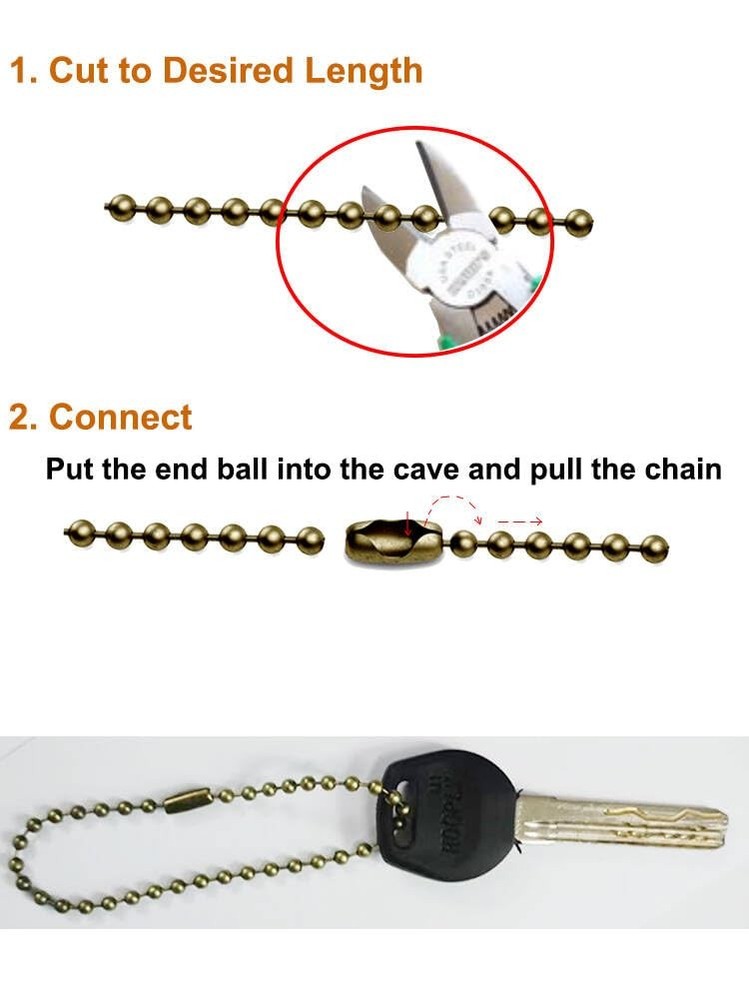 160-inch Ceiling Fan Pull Chain, Rustproof 3mm Chain Extension Bronze