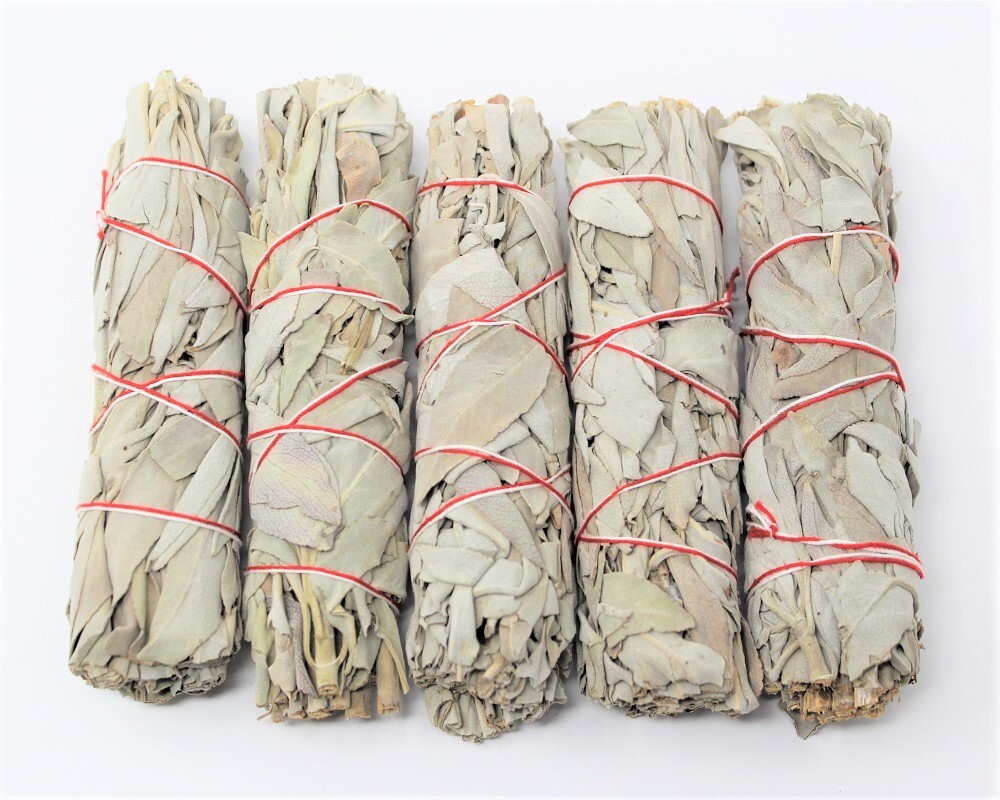 White Sage Smudge Stick, 4": Choose How Many (Bundle, House Cleansing, Bulk Lot)