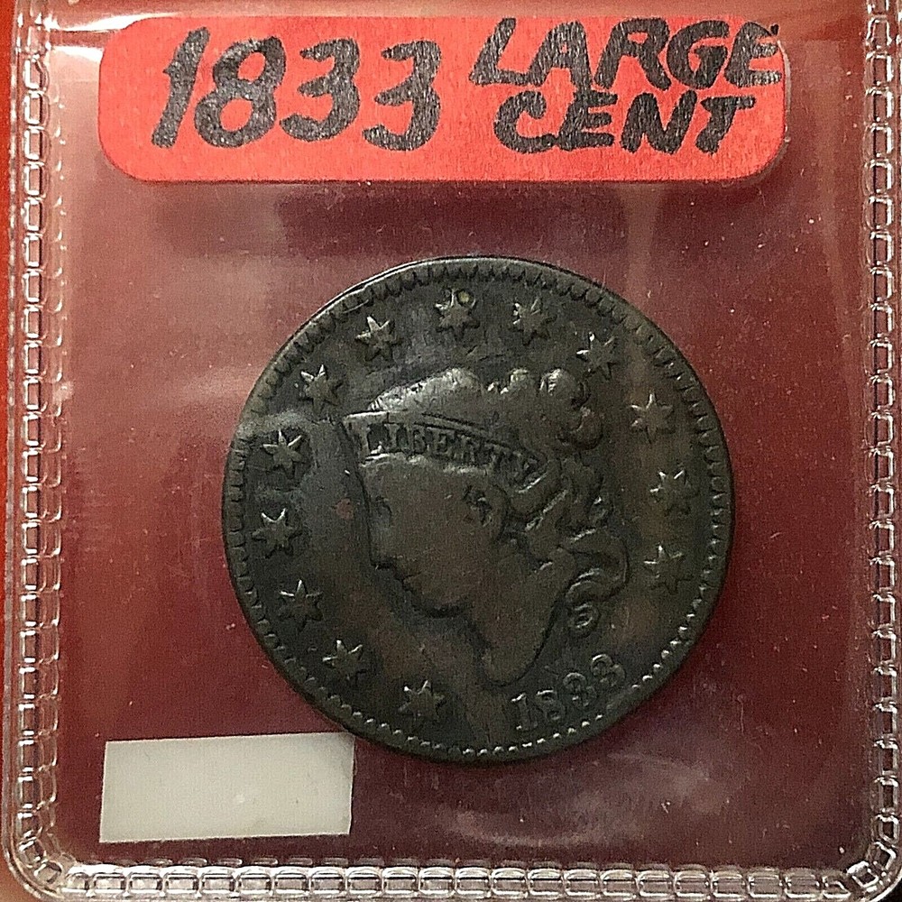 1833  Phila.  Mint  Copper  Coronet Head Large Cent  Nice Details