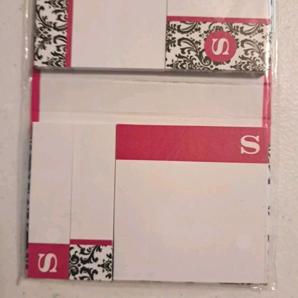 Adhesive Notes Monogrammed S Sticky Desk Paper Foldable Various Sizes 250 Sheets