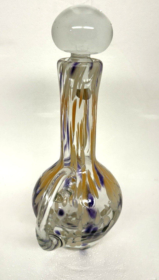 Blenko Glass Cat 2516 - Crystal with Alternate Stopper