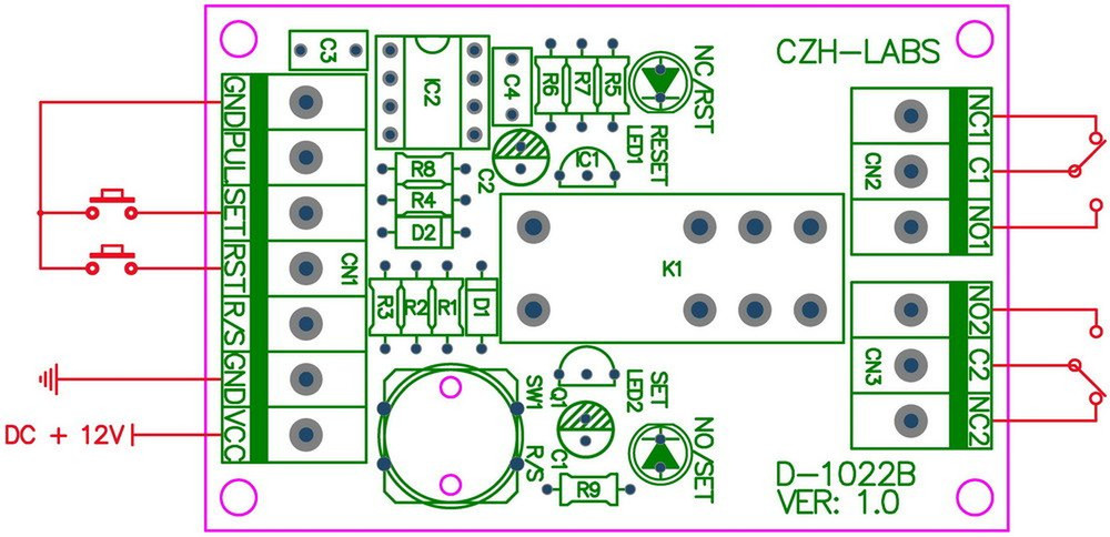Panel Mount Momentary Switch - Latching DP Pulse Signal Control