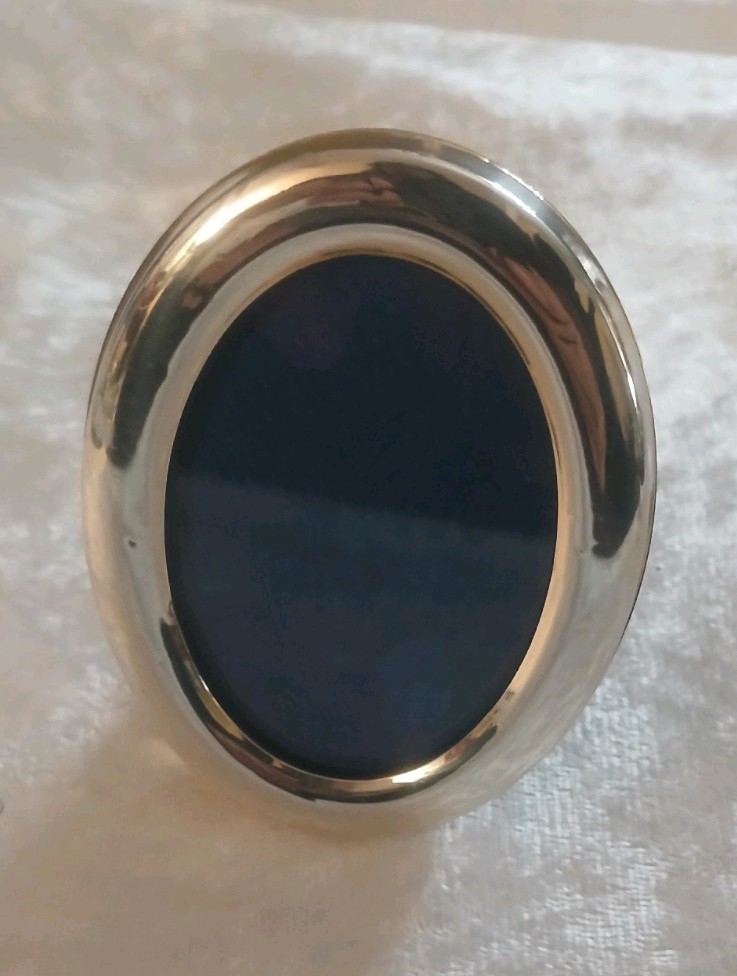 Vintage 800 German Silver Small Oval Photo Frame Signed