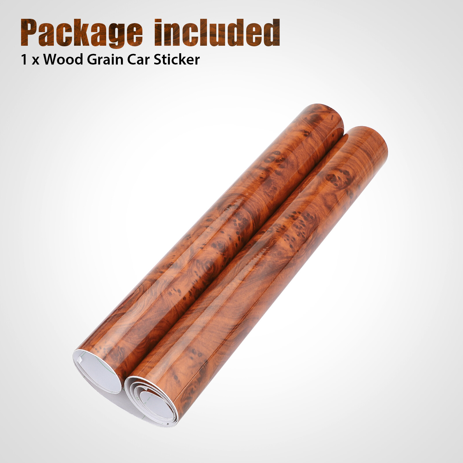 Car Interior Wood Grain Textured Glossy Vinyl Wrap Sticker DIY Decal Sheet Film