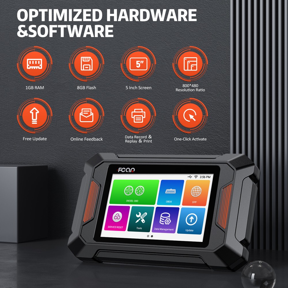 Heavy Duty Truck OBD2 Scanner Full System DPF Regen Code Reader Diesel Scan Tool