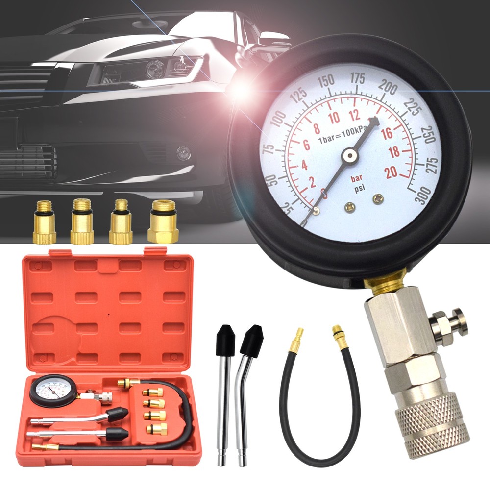 Engine Cylinder Compression Tester Gauge Kit Gas Petrol Diagnostic Testing Tool