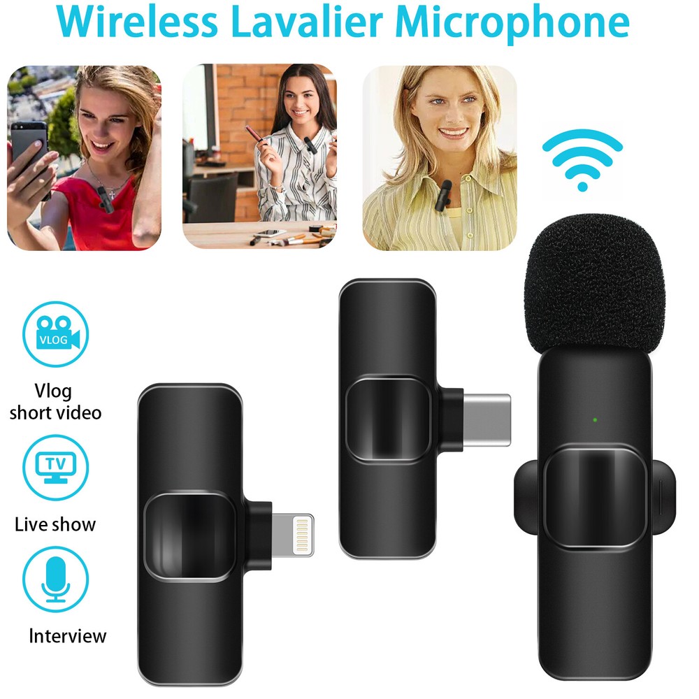 Mini Lavalier Wireless Microphone Audio Video Recording For Android/iphone MIC