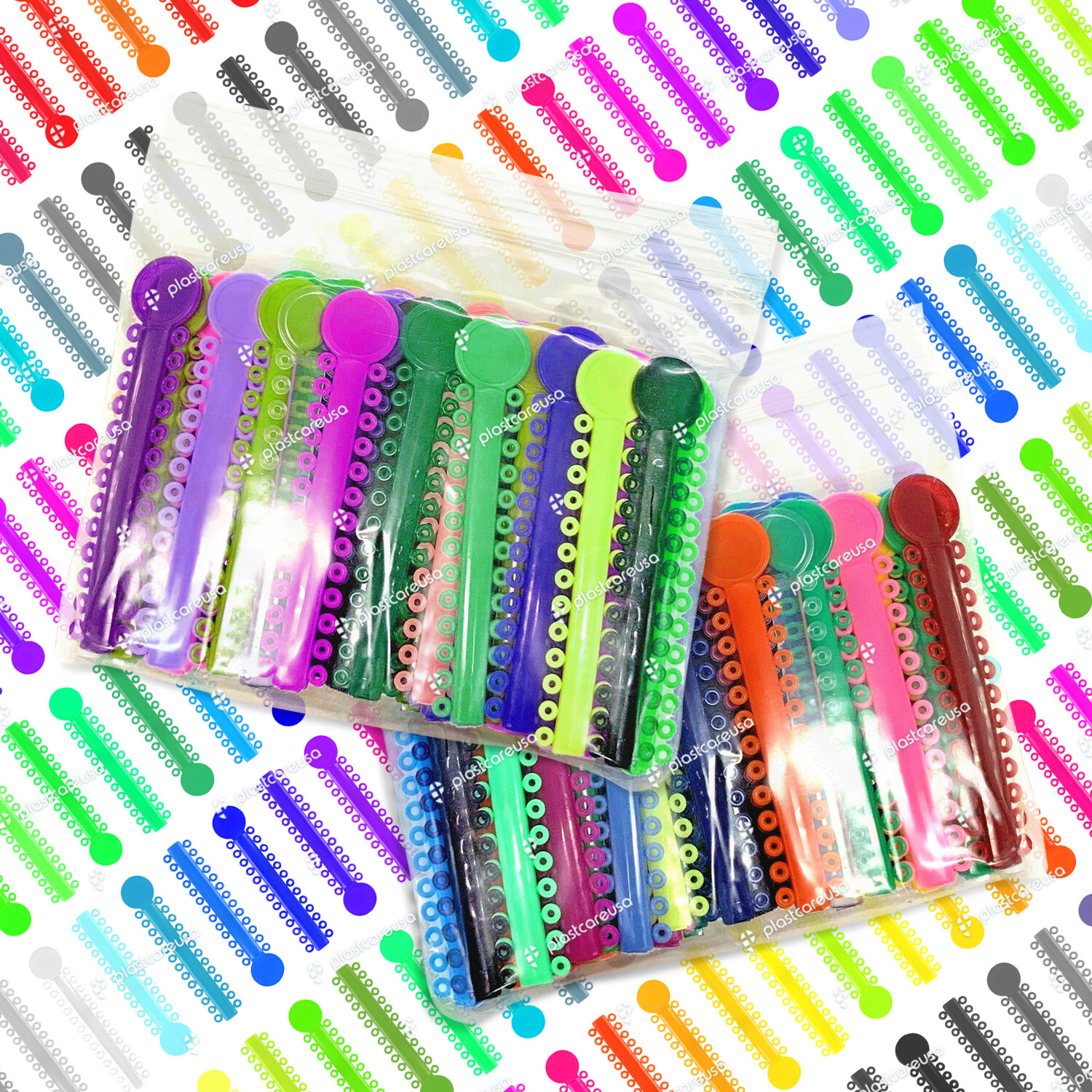 2080 Dental Ligature Rubber Ties Bands Braces Orthodontic Elastic Colored 2 Bags