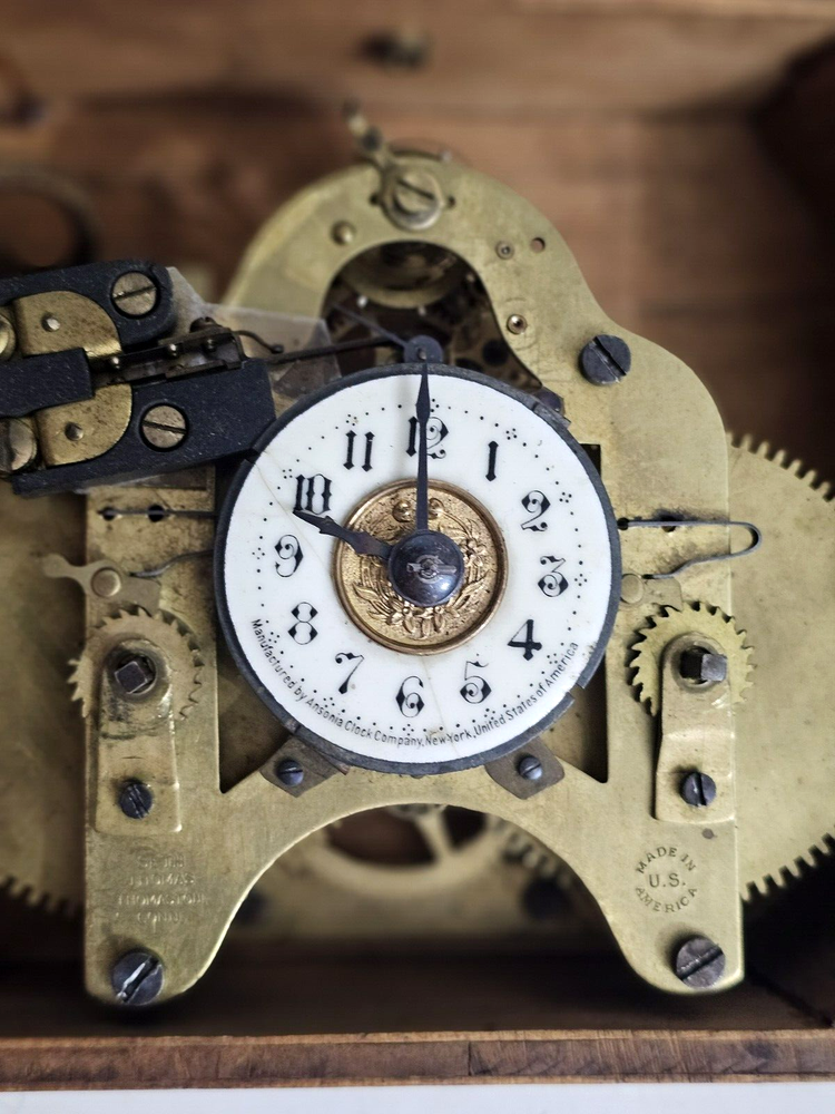 RARE ANTIQUE DYNAMITE EXPLOSIVE DETONATOR TIMER CLOCK WOODEN SWITCH BOX 1900'S