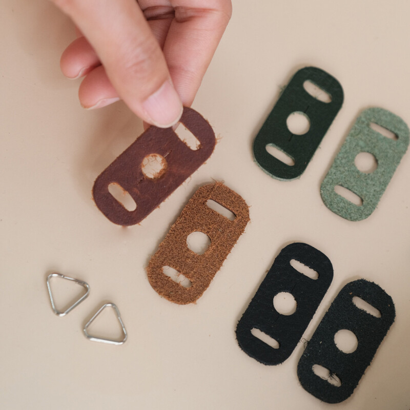 Handmade Cowhide Protector Cover Pad Lug Camera Straps Triangle Split Ring Hook