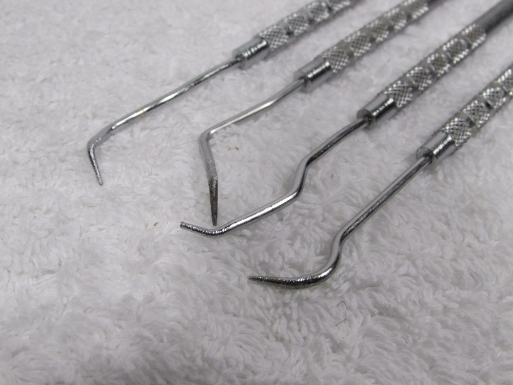 A/C O-RING COMPRESSION FITTING GASKET REMOVAL WAX TOOL 4 PROBE PICKS DOUBLE ENDS