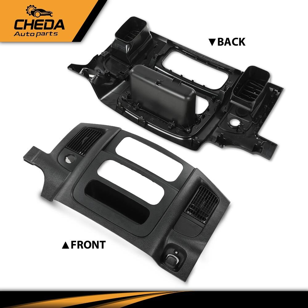 Fit For 02-05 Dodge Ram 1500 2500 Dash Radio Bezel Climate Trim Panel Vent Black