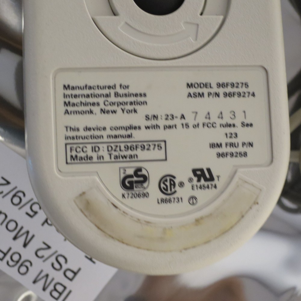 Original IBM Tank Mouse 96F9275 Wired 2 Button - Tested 03