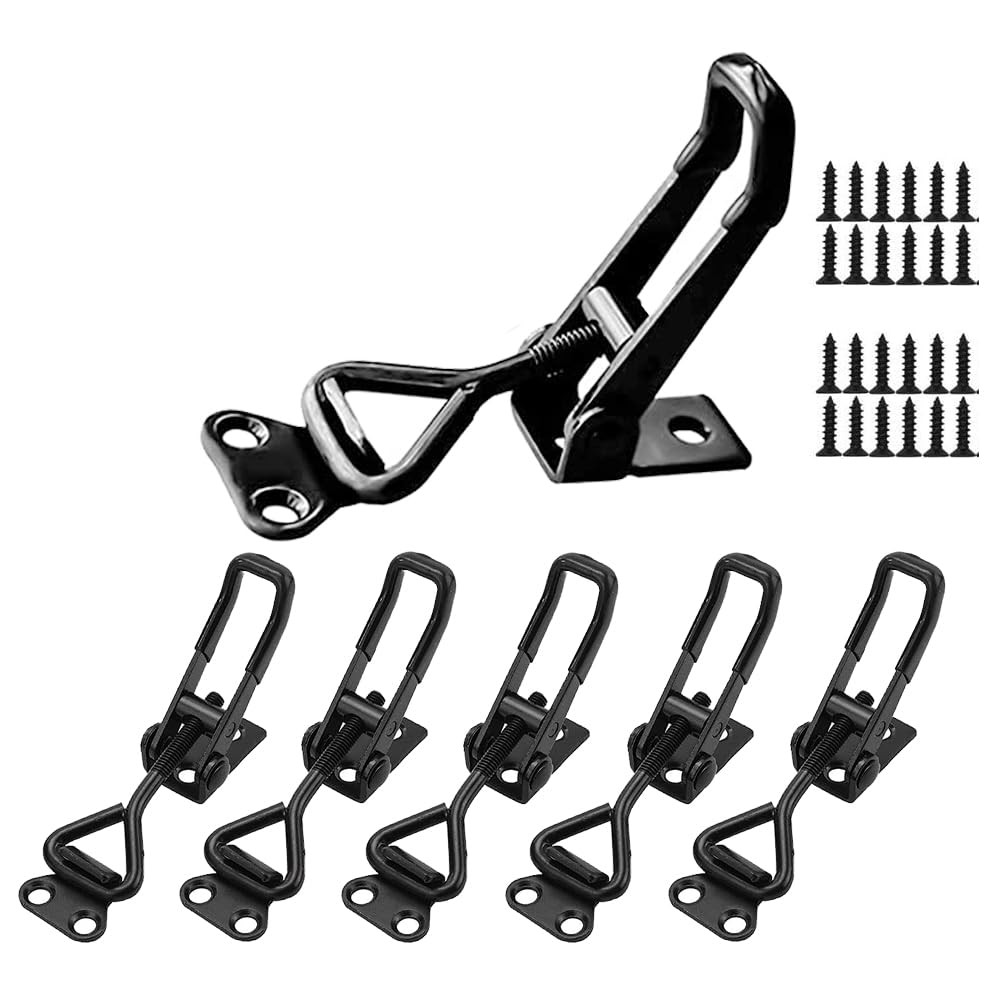 E-TING 6Pack Toggle Clamp Latch 100KG 220LBS Holding Capacity 4001Pull Black