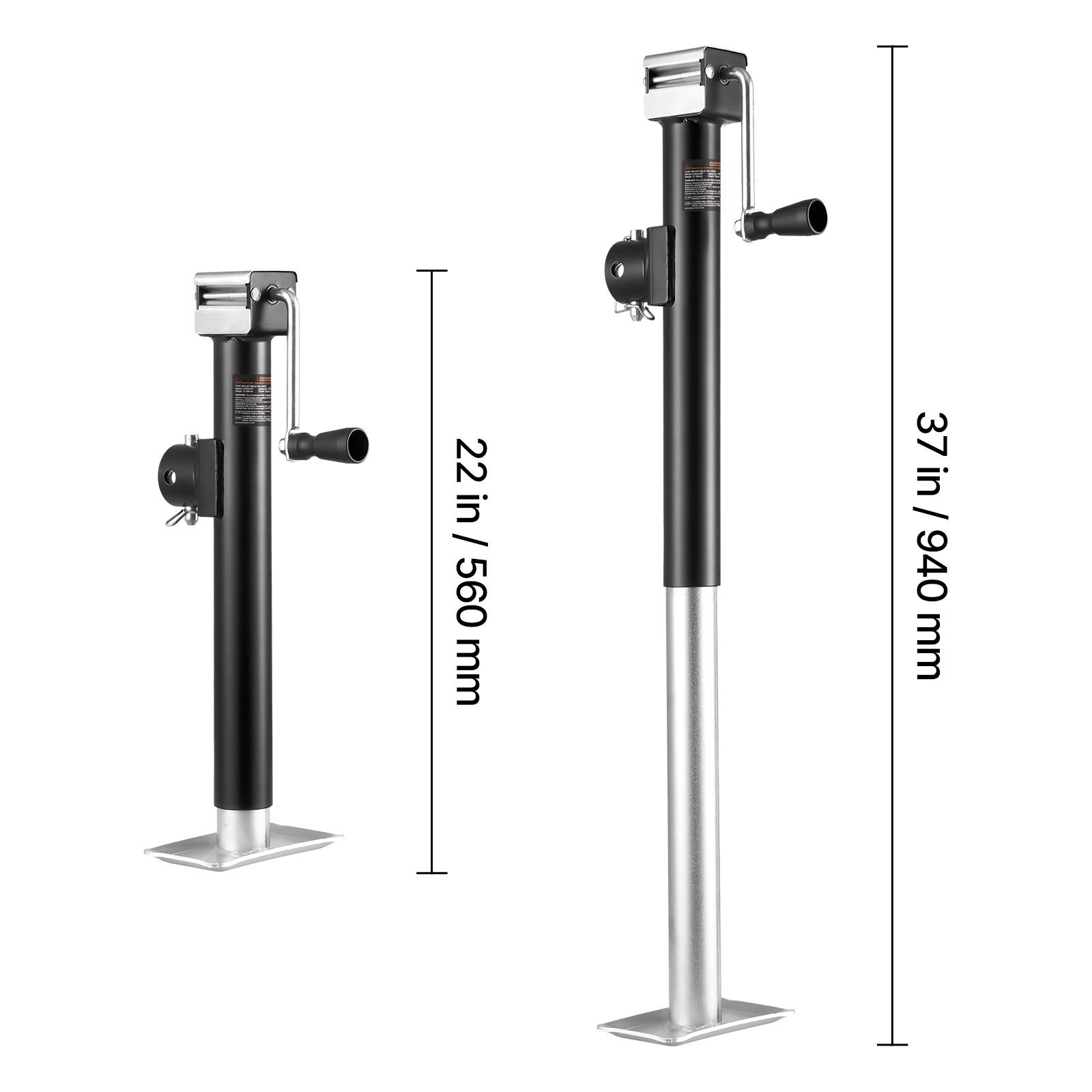 Trailer Jack Weld-on Pipe Mount Swivel Trailer Jack 5000 lbs 15" Travel