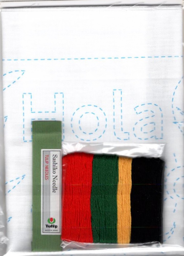 Sashiko World - SPAIN - HOLA (HELLO) - Sampler Kit w/Needle & Thread