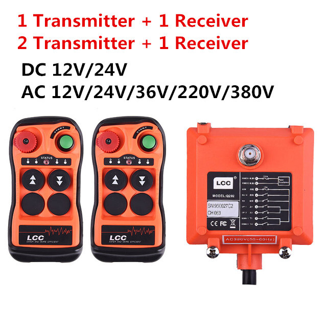 Crane Hoist Wireless Industrial Remote Controller 2 Button Single Speed Switch