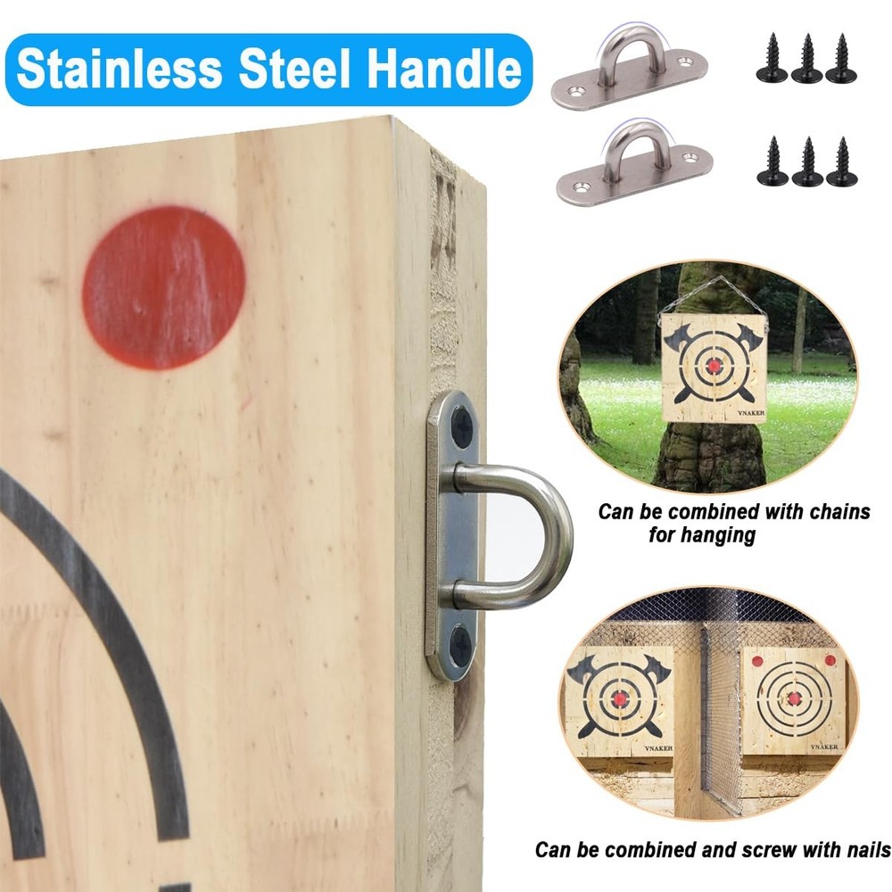 Wooden Axe Throwing Target & Throwing Target with Steel Chain