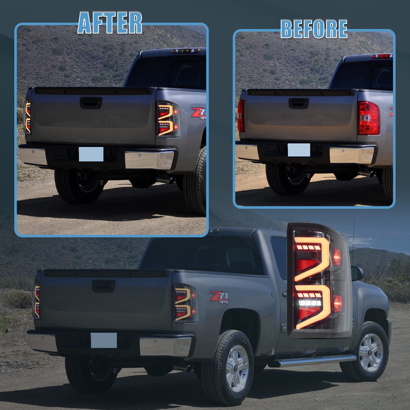 Tail lights Fit for 2007-2013 Chevrolet Silverado 1500/2500HD/3500HD