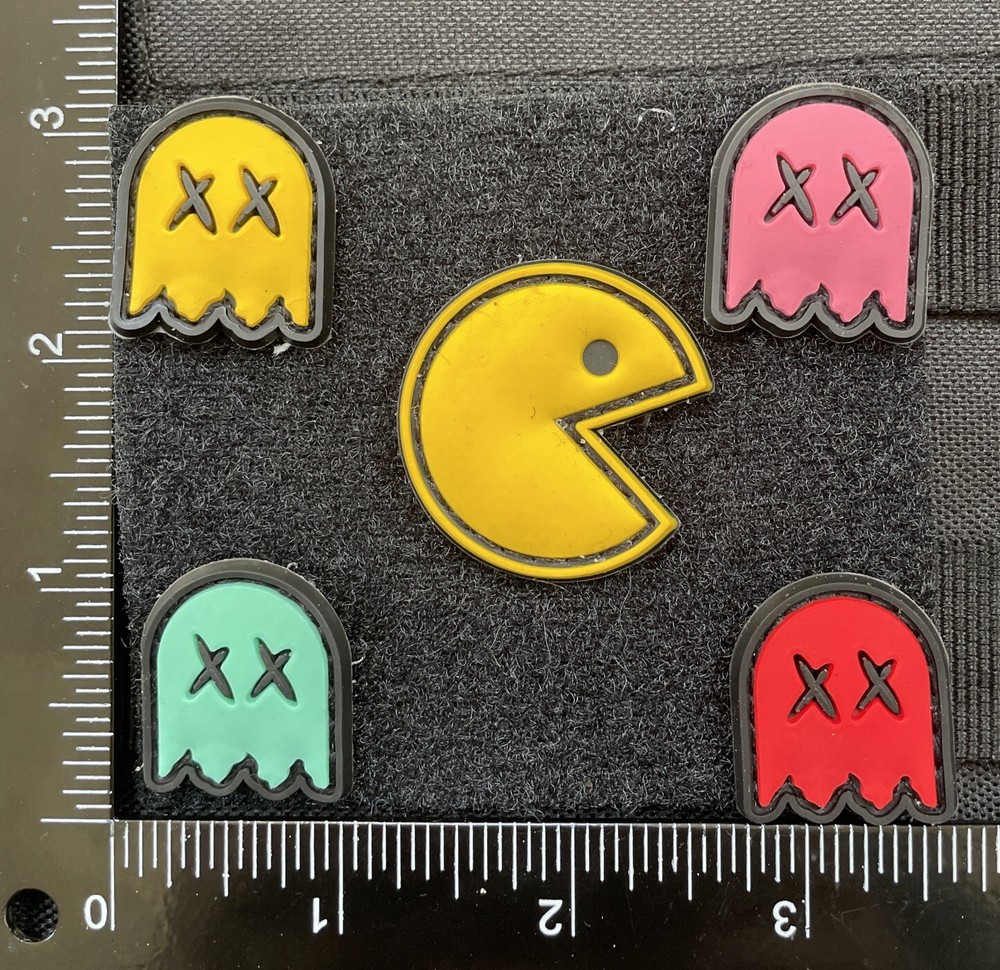 Pacman Redux Retro 80s Rubber Patch Ghosts Hook Loop Morale Tactical Army