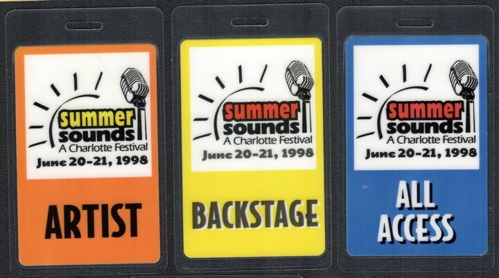 Summer Sounds Charlotte - 1998 Laminated Event Passes