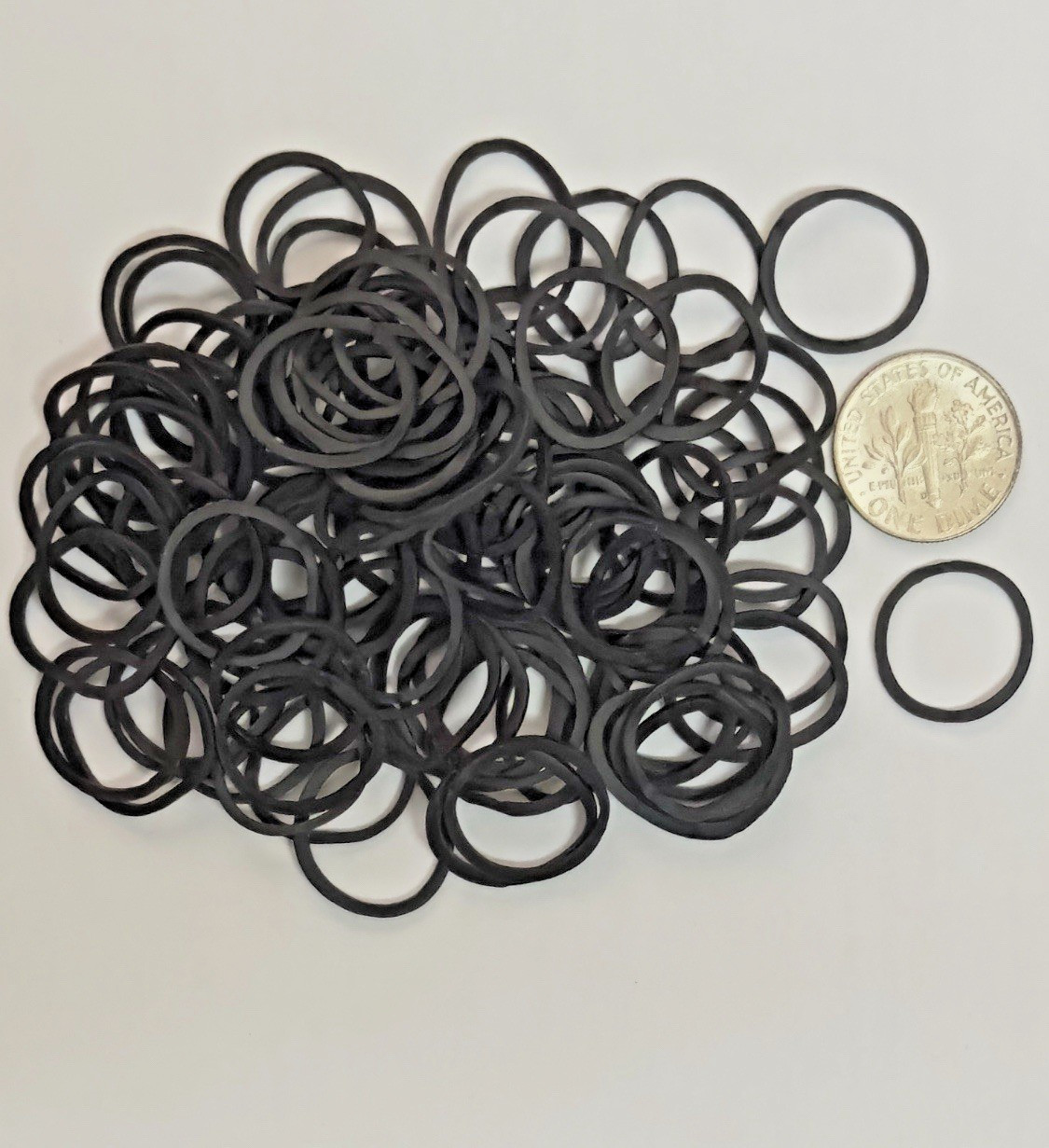 50 PCS SMALL BLACK RUBBER BANDS
