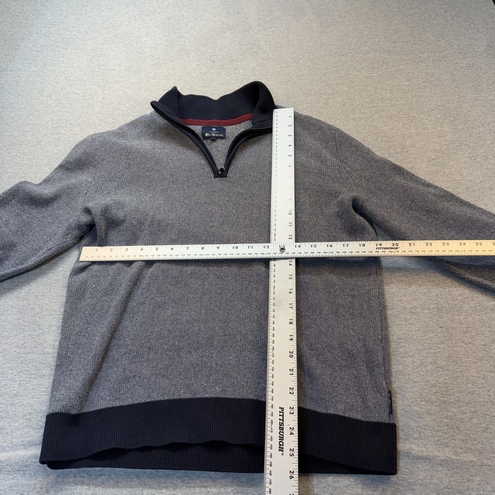 Ben Sherman Men's Grey Quarter Zip Pullover Knit Large