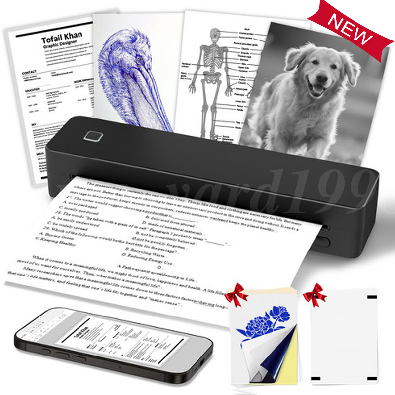 8 inch Wireless Tattoo Stencil Printer Bluetooth USB Portable Thermal Printer