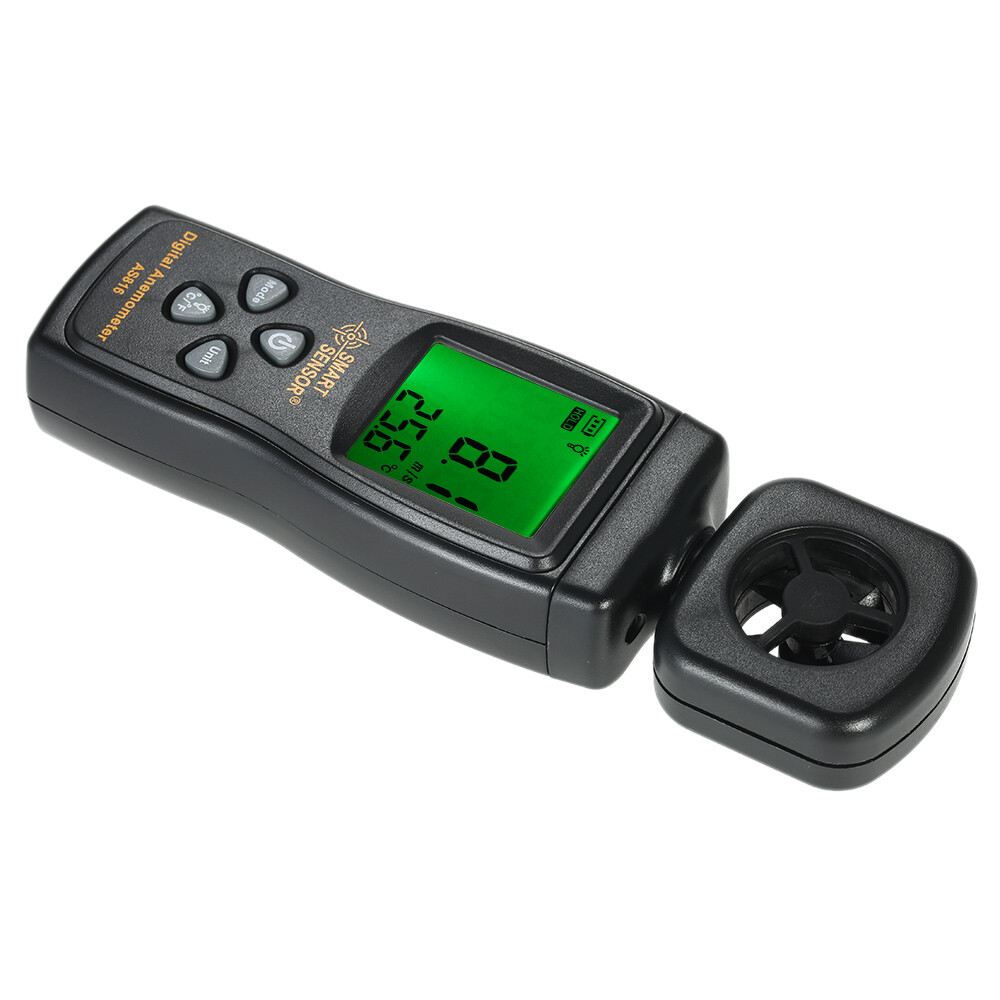 SMART SENSOR Mini Anemometer LCD Digital Wind Speed Meter Air Velocity A8M4