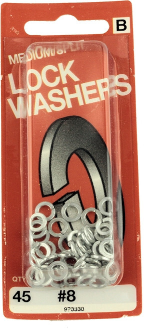 (5 Pack) #8 Medium/Split Lock Washers - 45 Pack H-970330