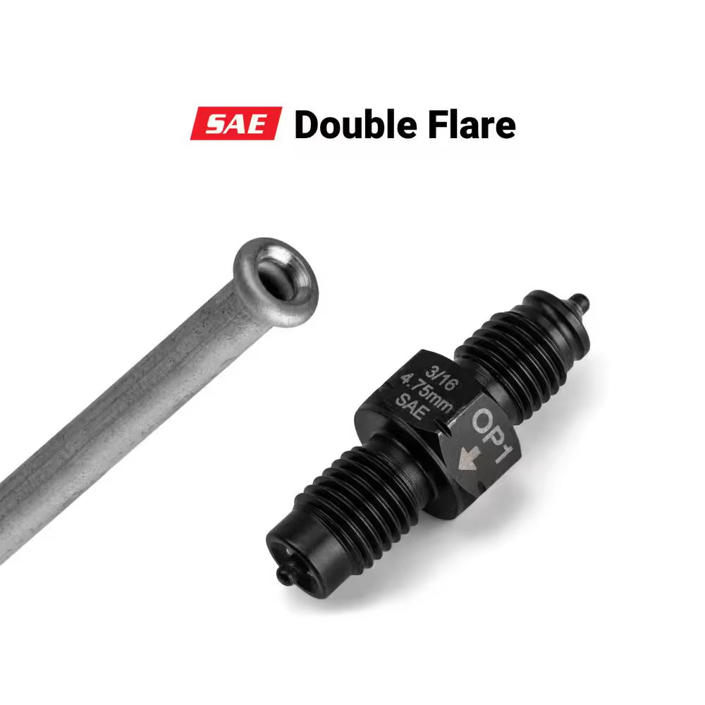 3/16 In. Dual Head Flaring Tool, 4.75 Mm ISO/DIN Bubble Flare and 3/16 In. SAE D