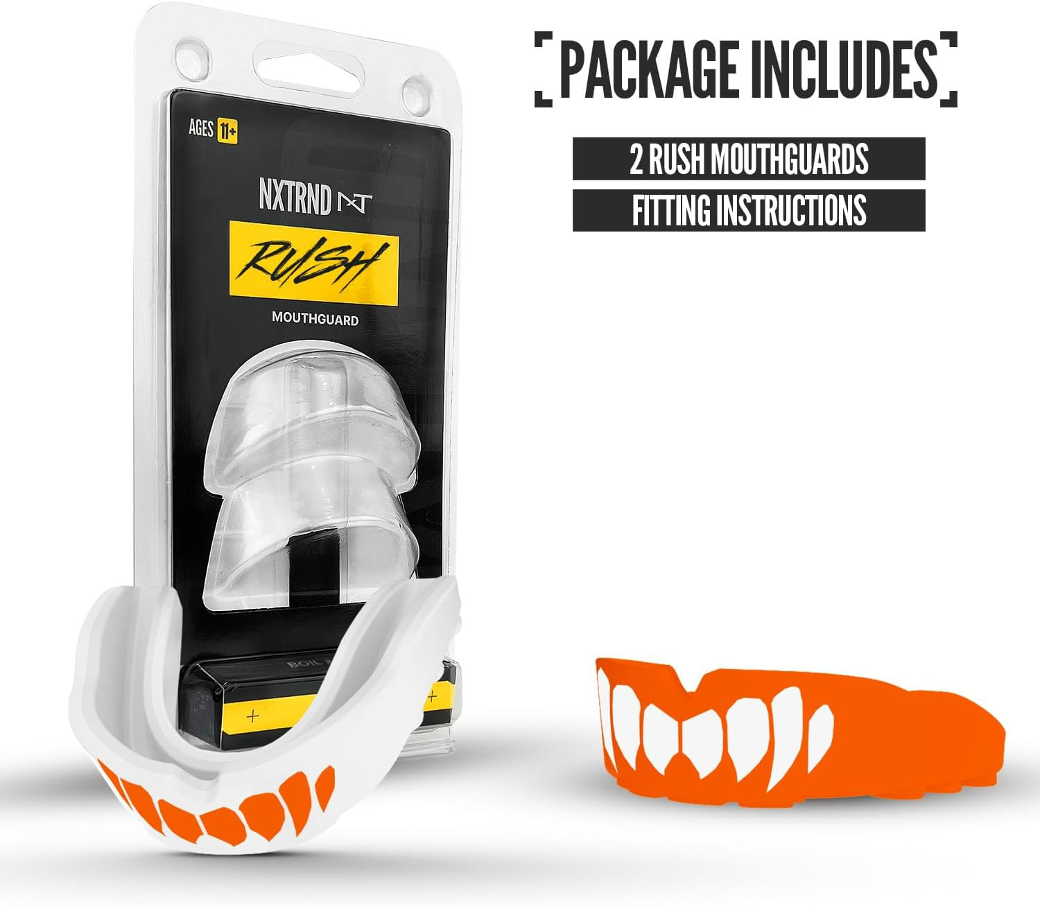 2 Pack Rush Mouth Guard Sports, Professional Mouthguards for Boxing, Jiu