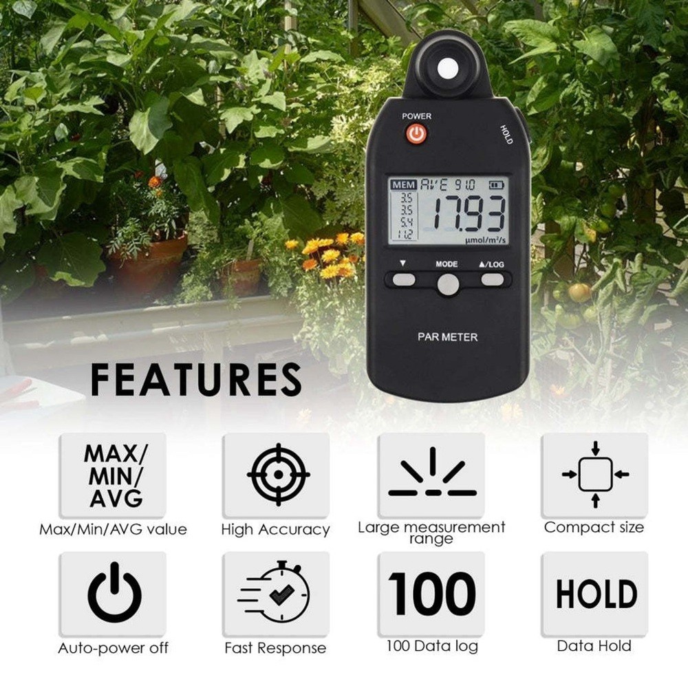 PAR Meter Illuminance Meter PPFD Quantum Sensor Full-Spectrum Record7751