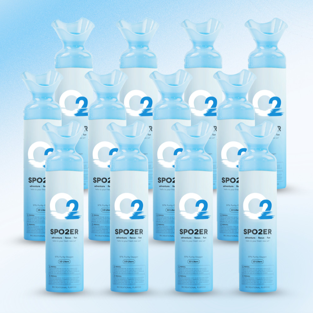Spozer 10 Liter Oxygen Canned 12 Pack Natural Portable O2 Bottle Oxygen Canister