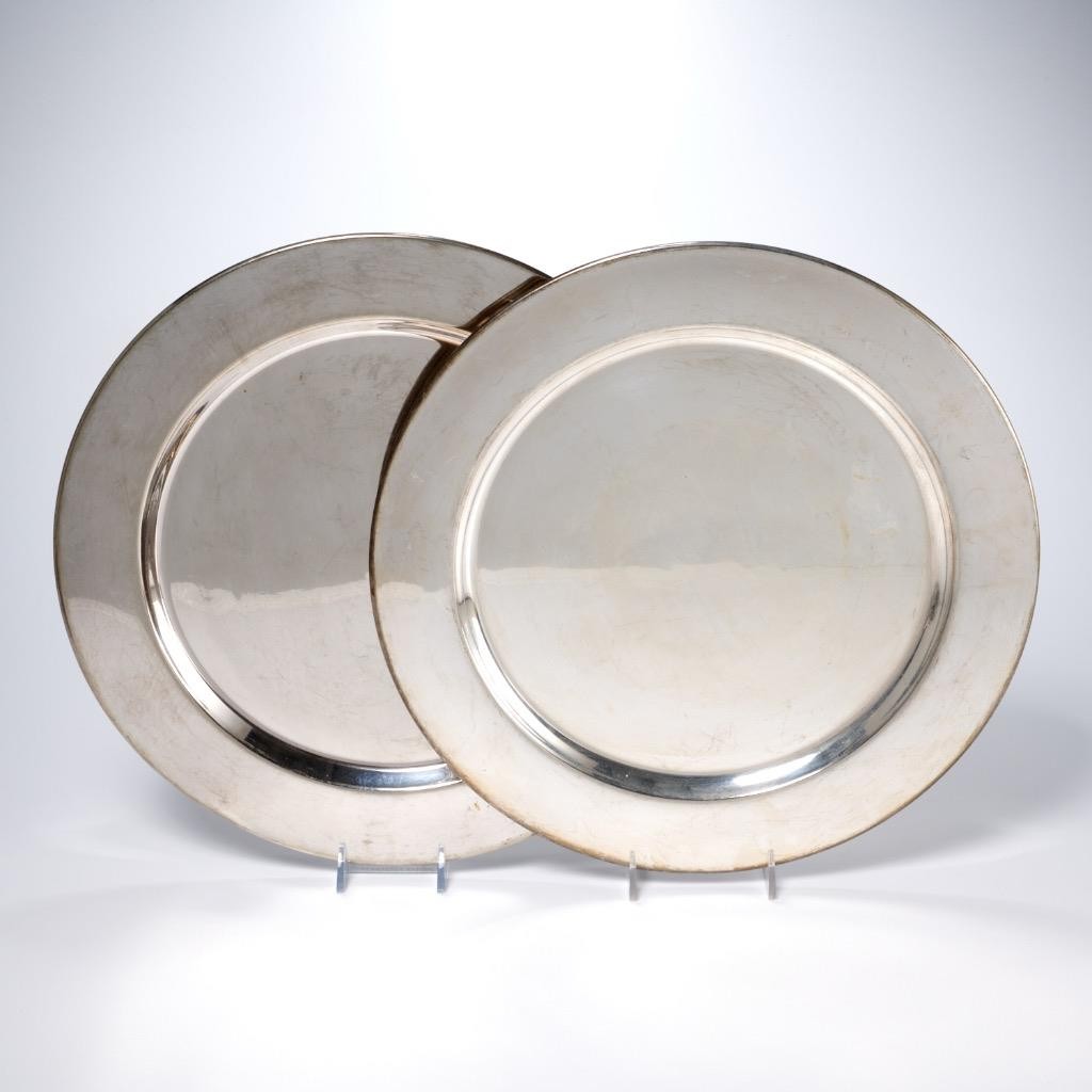 12 Silver Plated Round Charger Service Presentation Plates Barbara Walters B