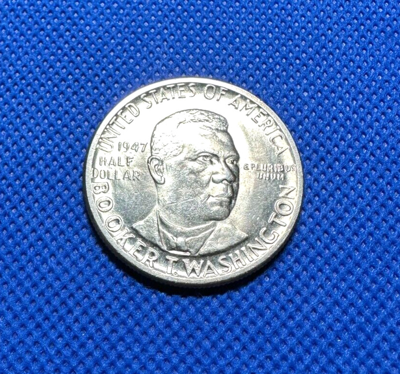 Booker T Washington 1947 Commen Half Dollar Silver BU