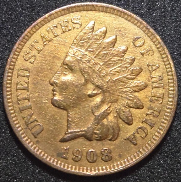 1908 Indian Head Penny Lightly Circulated RB
