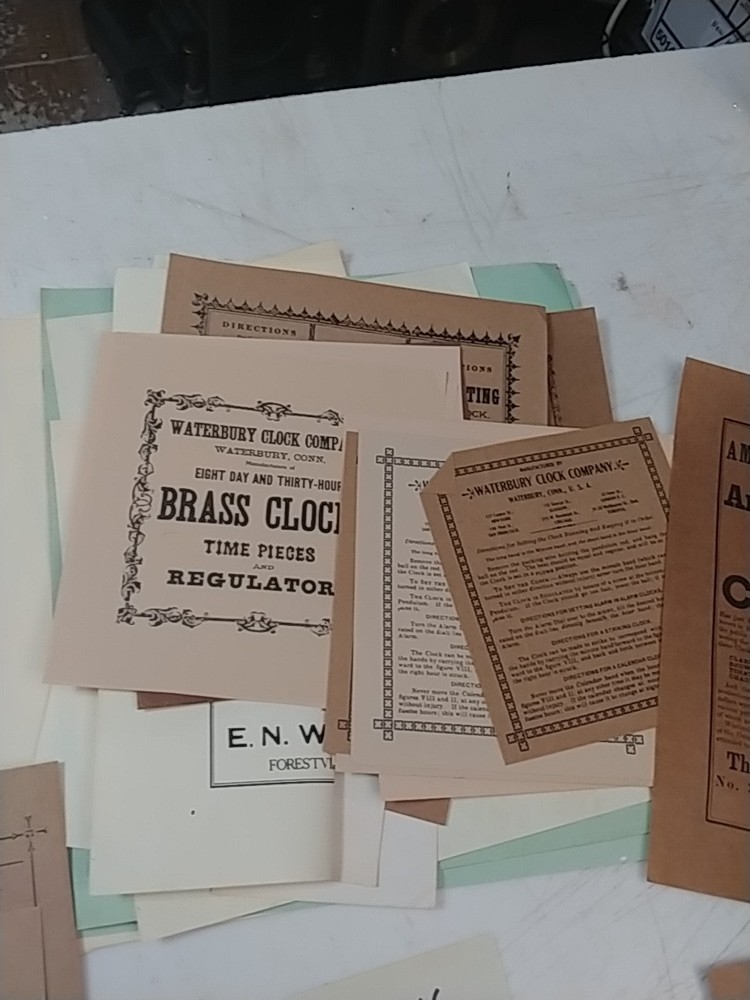 Restoration Replacement Paper Clock Labels & CLOCK DIRECTIONS