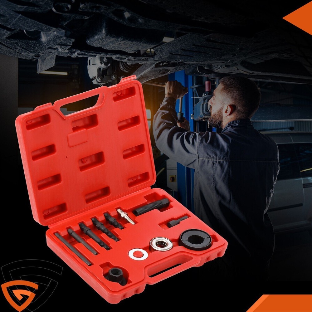 13pc Power Steering Pump Pulley Puller Remover & Alternator Installer With Case