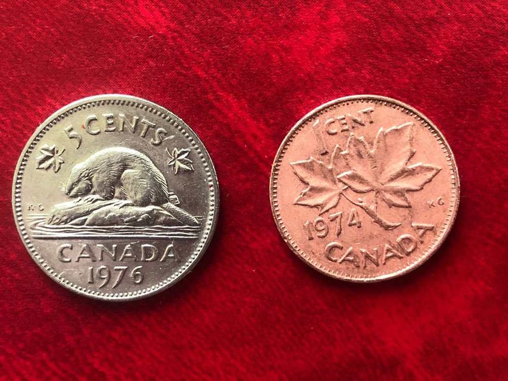 CANADA Five Cent Coins 1976